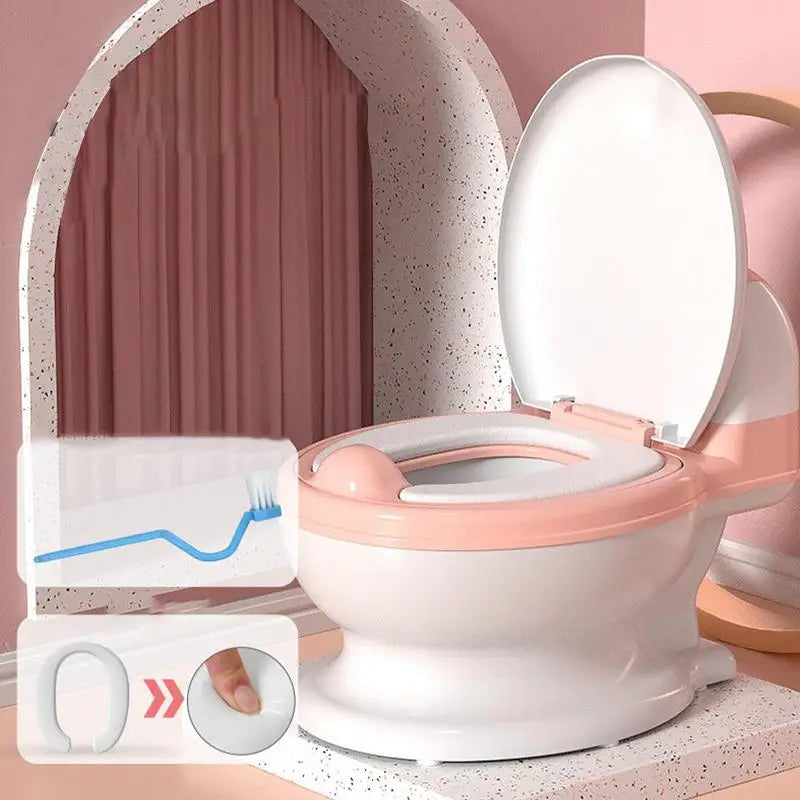 Baby Potty Training Toilet Seat Comfortable Backrest Cartoon Pots Portable Baby Pot For Children Potty Toilet Bedpan #WO