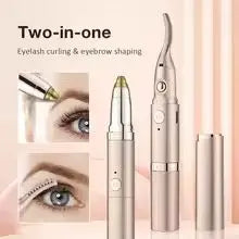 Dual-Thermo Beauty Device - Smart Lash Curler with 3D Micro-Trimming & Facial Hair Removal