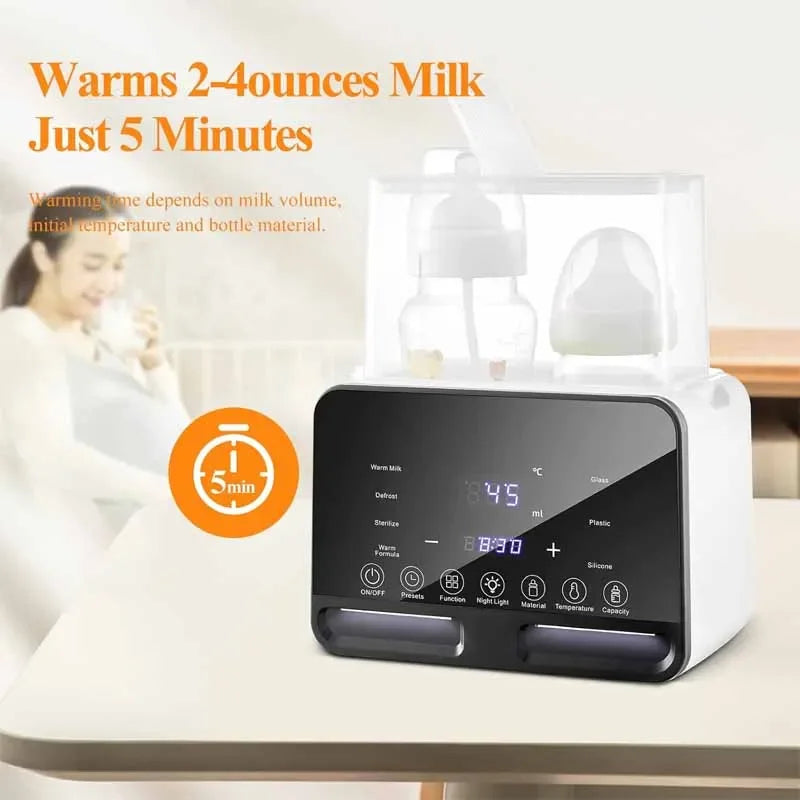 Baby Bottle Warmer Multifunction Sterilizer Accurate Temperature Control Fast Milk Bottle Warmers with Timer Newborn Accessories