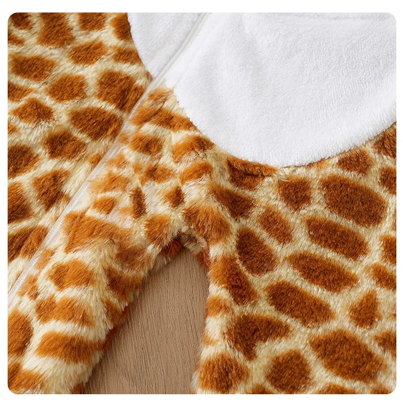 Autumn and Winter Baby Onesie Warmth Comfortable Giraffe Lovely Newborn Baby Boy Girl  0-18 Months Toddler Jumpsuit Hoodie Soft