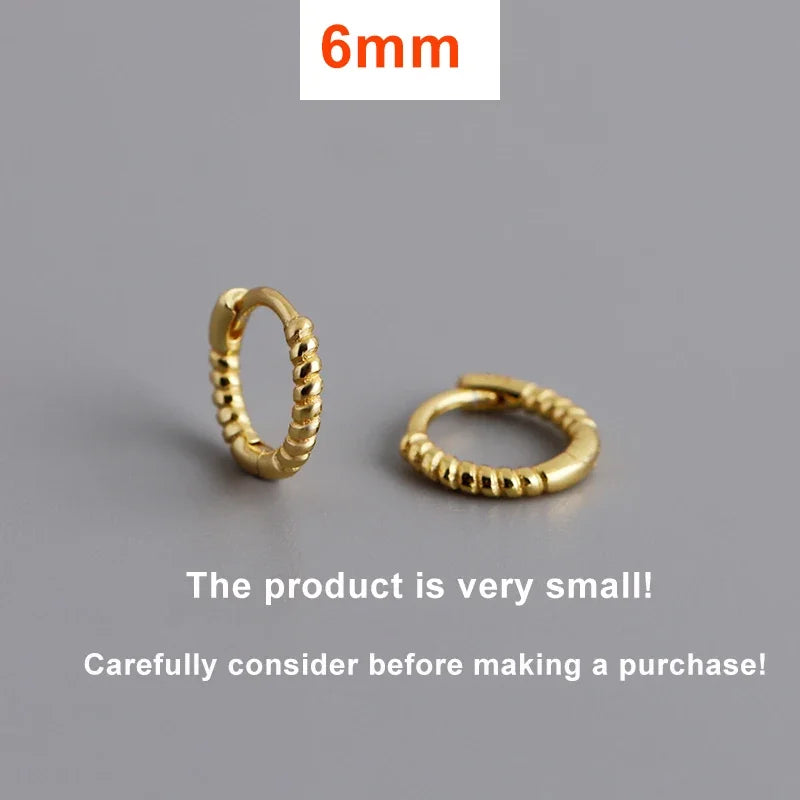 Real 925 Sterling Silver Twisted Rope Shape Hoop Earrings for Women Minimalist Fine Jewelry Light Luxury Accessories