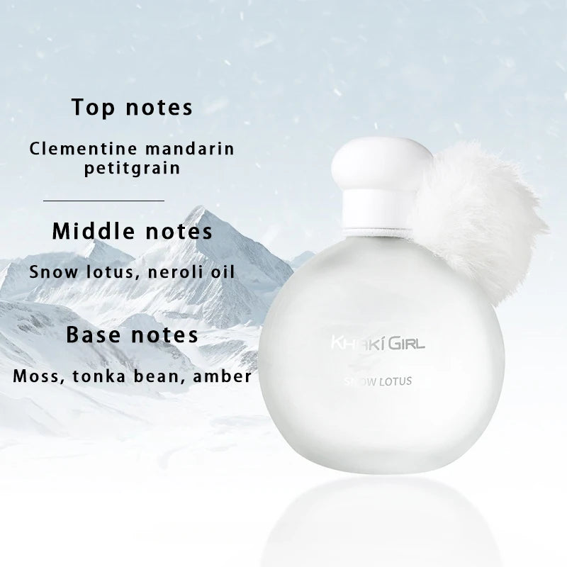 Snow Lotus Eau De Parfum For Women Oriental Floral Fragrance Long-lasting Elegant Scent 50ml Pom-pom Design Perfume For Gifting