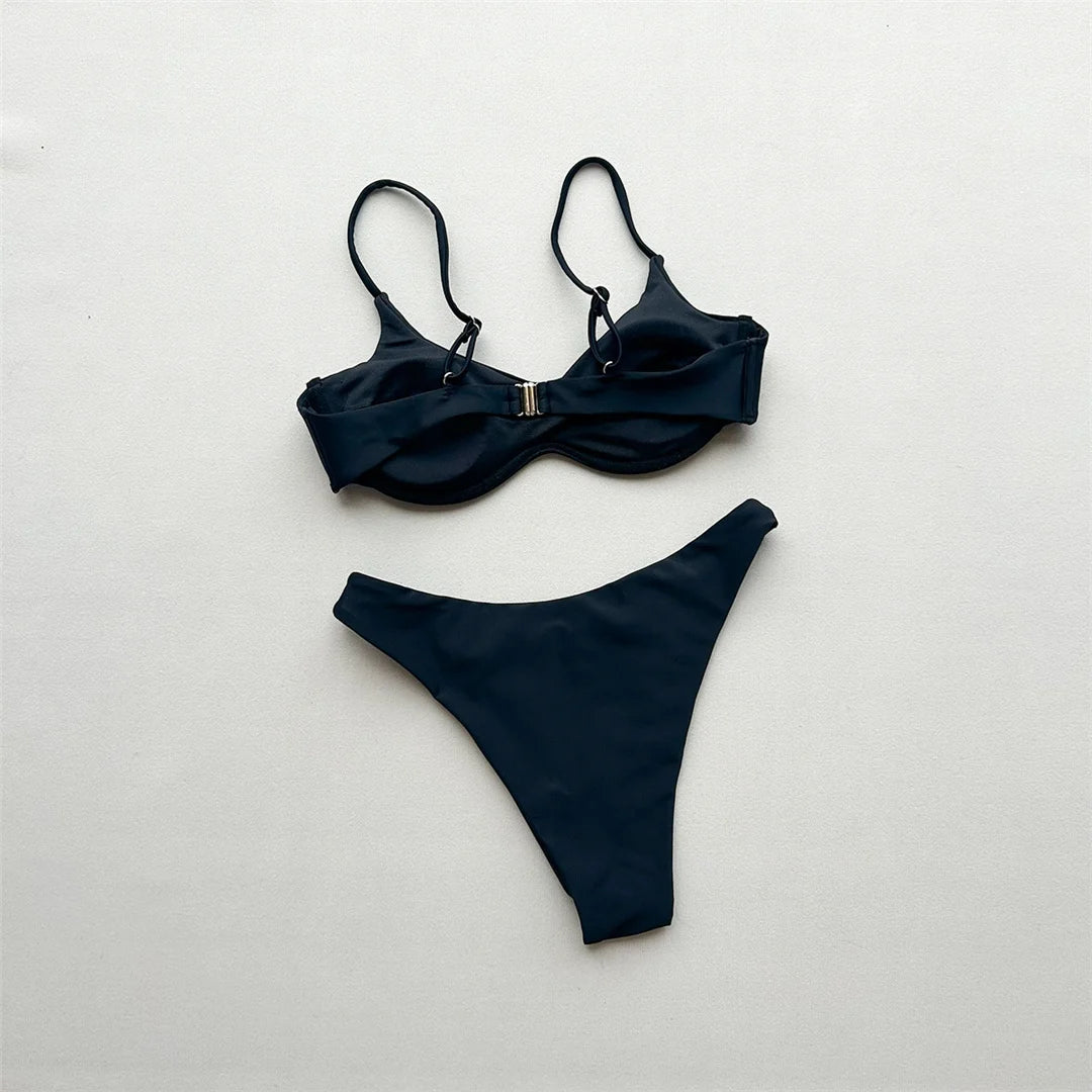 New Sexy Underwired Bikini Female Swimsuit Women Swimwear Two-Pieces Bikini Set Brazilian Padded Bather Bathing Suit Swim V7743