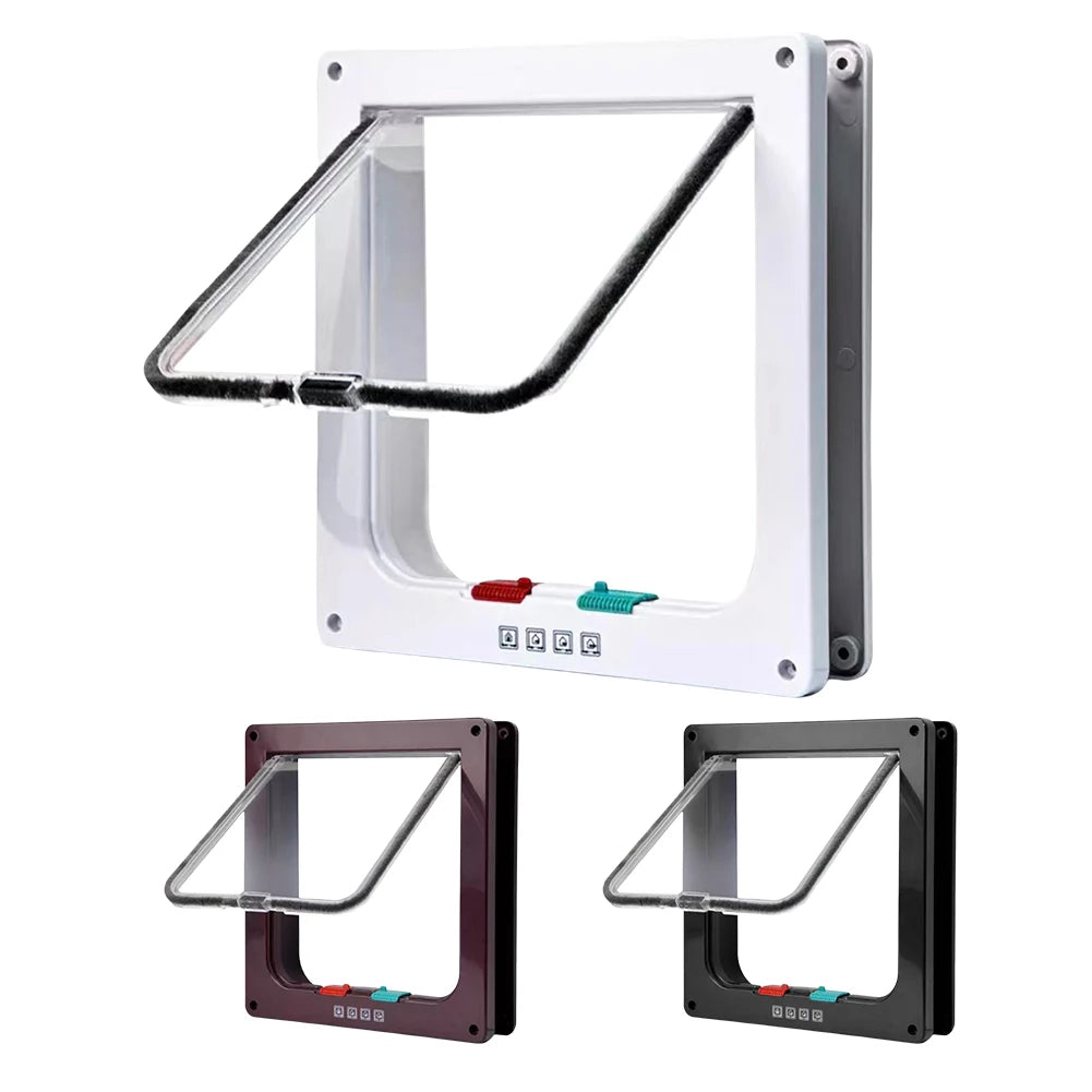 Cat Dogs Flap Doors Puppy Kitten Safety In&out Pet Door with 4 Way Security Lock Dog Cat Kitten Flap Door Weatherproof Cat Flap