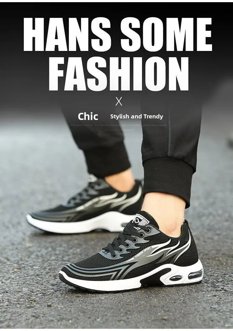 Men's Sport Shoes New Lightweight Comfortable Fashionable Casual Running Shoes Suitable for Youth Thick Bottom Running Style