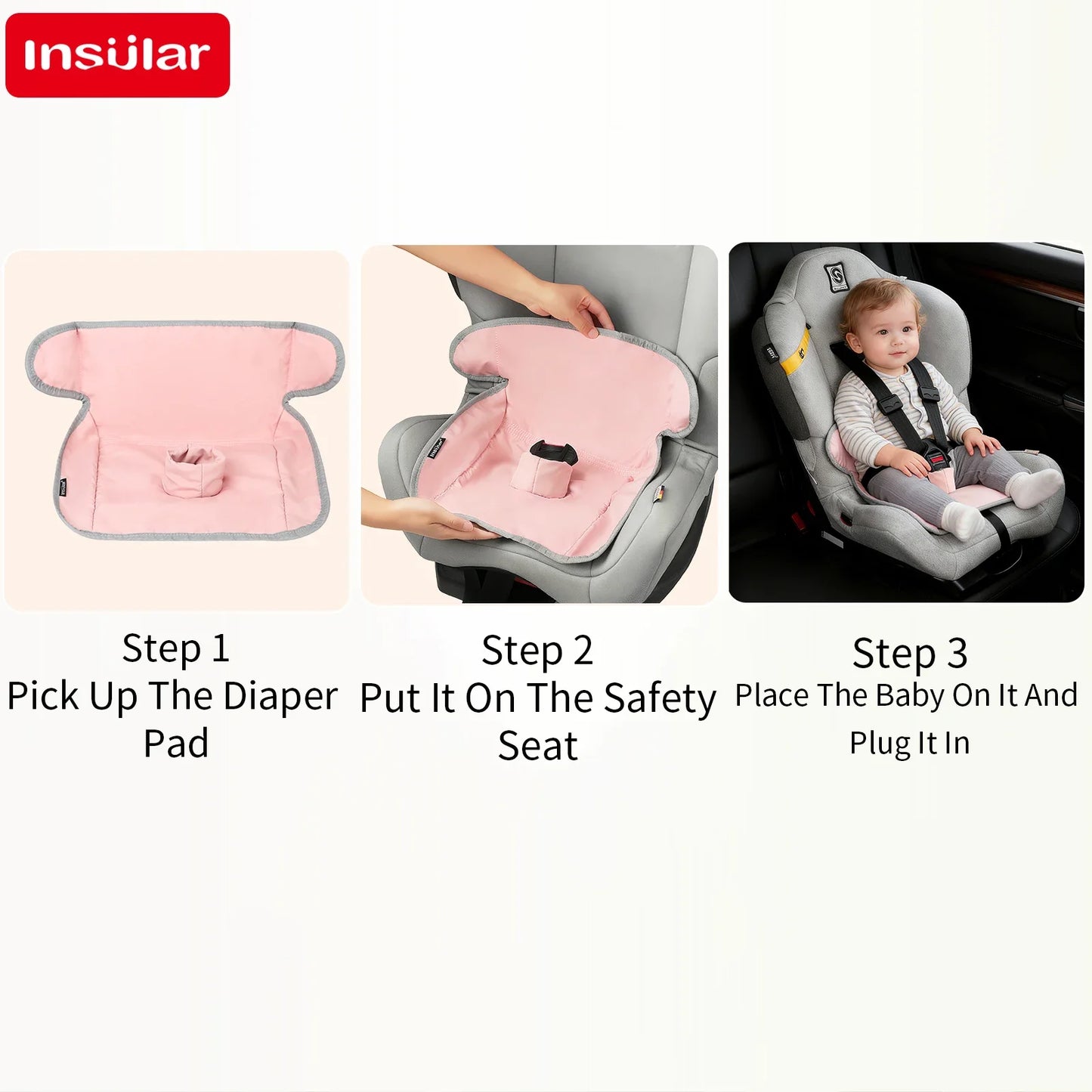 Safety Non-Slip Seat Protective Mat 3Layer Waterproof Stroller Cushion Skin-friendly Child Car Seat Multi-functional Diaper Pad