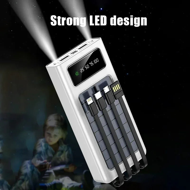 VIVO 5000000mAh Solar Power Bank Portable High Capacity Fast Charge External Battery with Flashlight Powerbank for All Phones