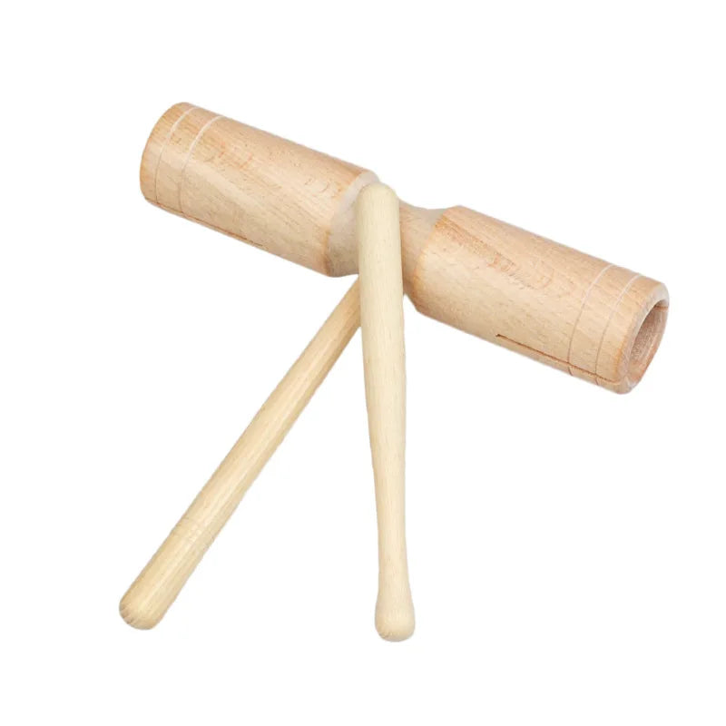 Children Musical Instrument Toys Mini Wooden Baby Stroller Accessories Clapping Board Log Color Bell Sand Hammer Sound TMZ