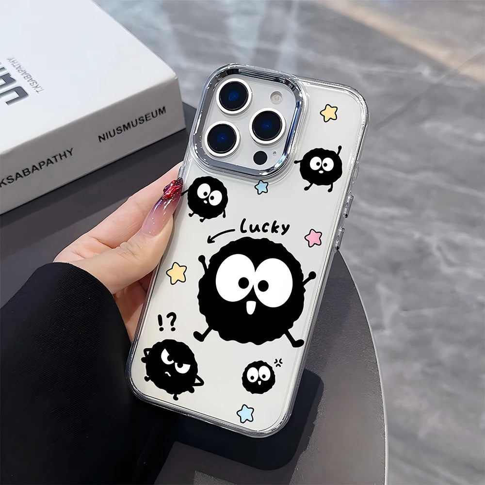Lovely Black Monster Soot Sprites Phone Case For iPhone 17 16e 16 15 14 13 12 11mini Pro Max X XR XSMAX 8 7 Air Plus Soft Cover