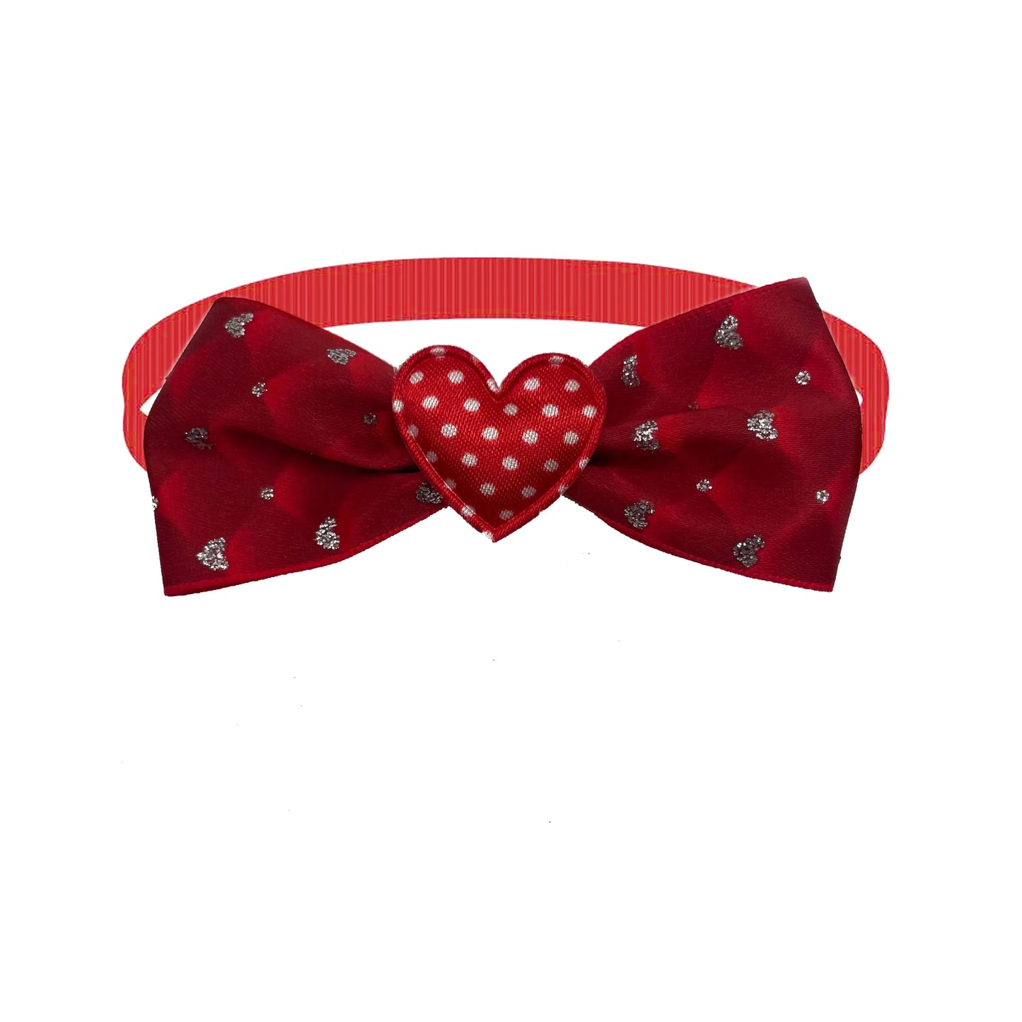 50pcs Cute Dog Bow Tie Love Heart Style Pet Supplies Valentine's Day Small Dog Red Puppy Bow Tie Pet Dog Cat Collar Accessories