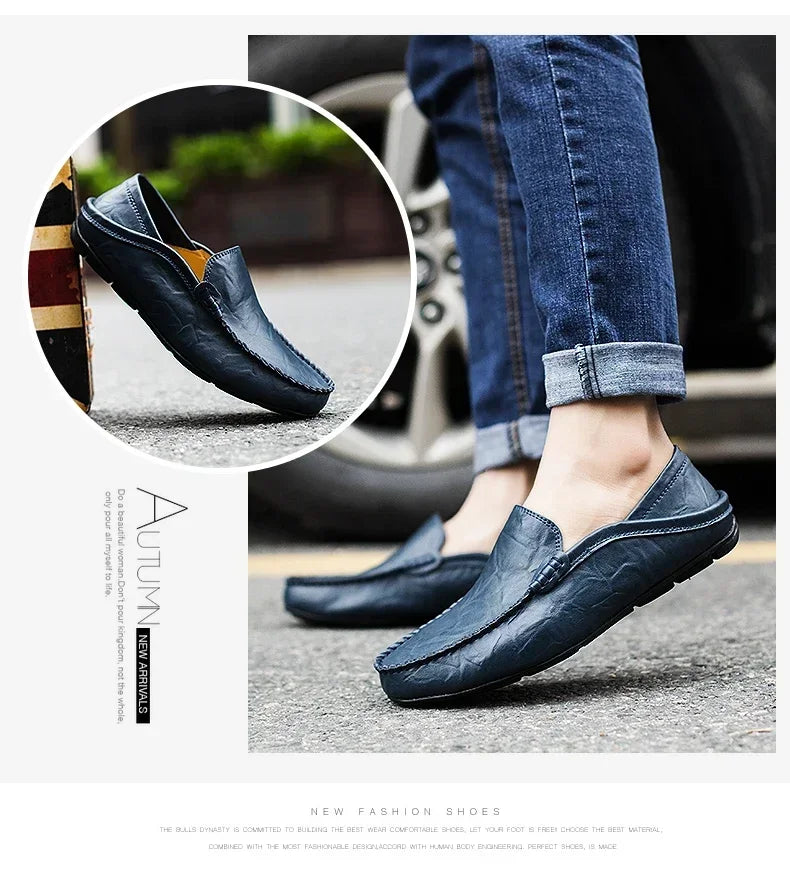 Men Shoes Casual Leather Mens Loafers Moccasins Designer Slip on Boat Shoes High Quality Chaussure Homme