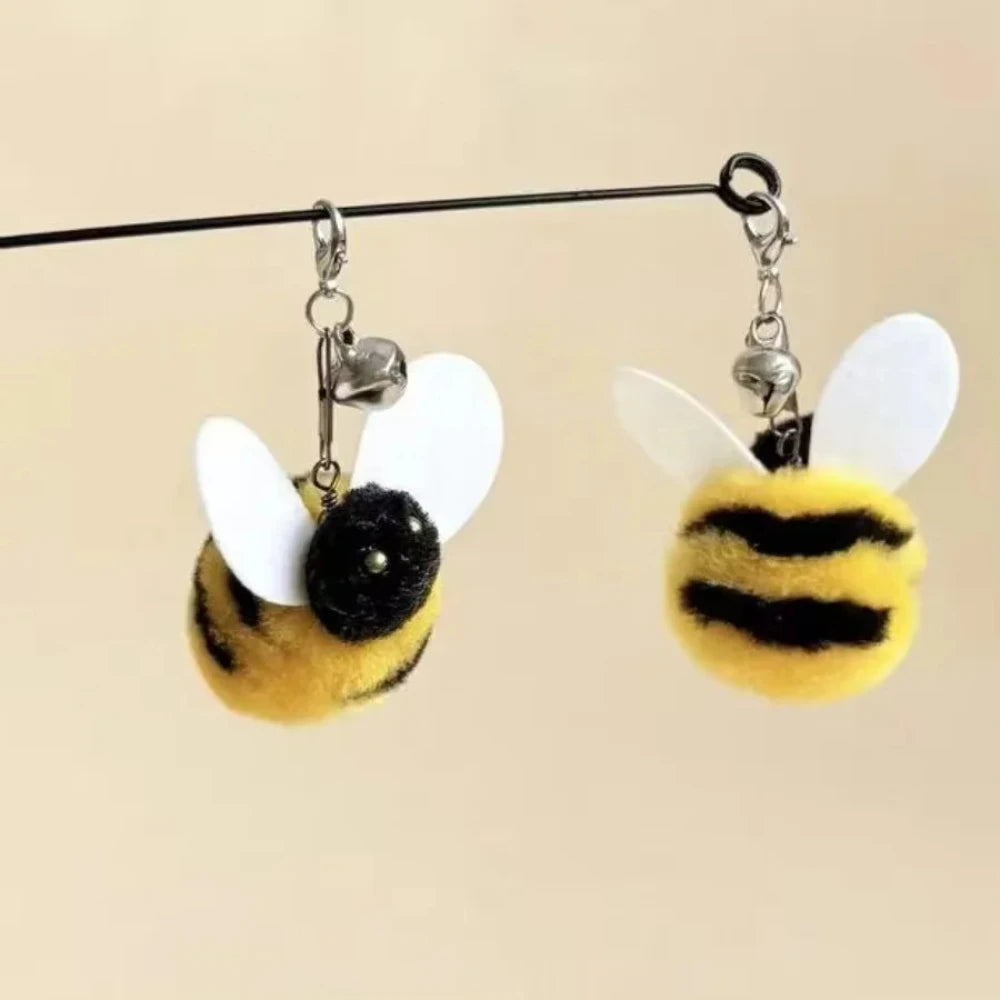 Pet Interactive Cat Toys Cute Simulation Bees Cat Teasing Sticks Interactive Toys To Relieve Boredom Cat Self Fun Pet Toys