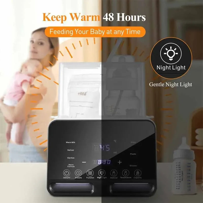 Baby Bottle Warmer Multifunction Sterilizer Accurate Temperature Control Fast Milk Bottle Warmers with Timer Newborn Accessories
