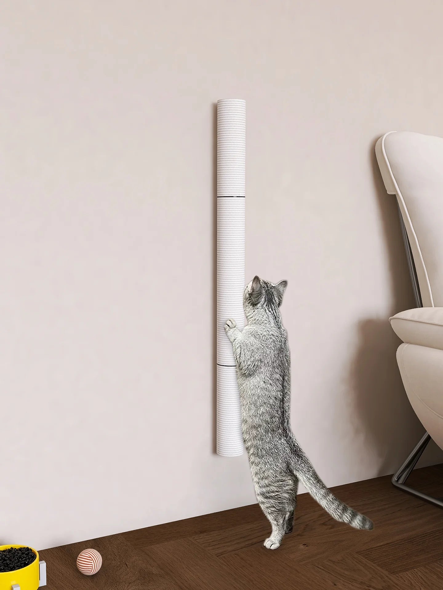 Wall-Mounted Cat Scratching Post with Sisal Rope & Climbing Ladder – Interactive Play Toy for Indoor Cats of All Sizes