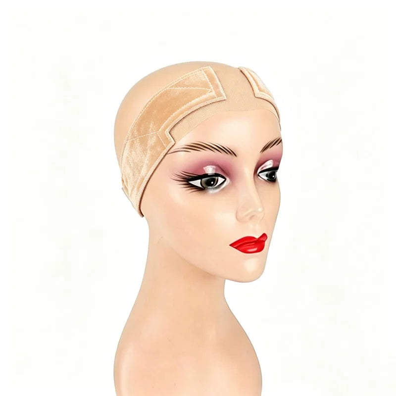 1Pc Invisible Nude Velvet Wig Grip Headband Non Slip Elastic Adjustable Wig Band for Lace Frontal Wigs Women