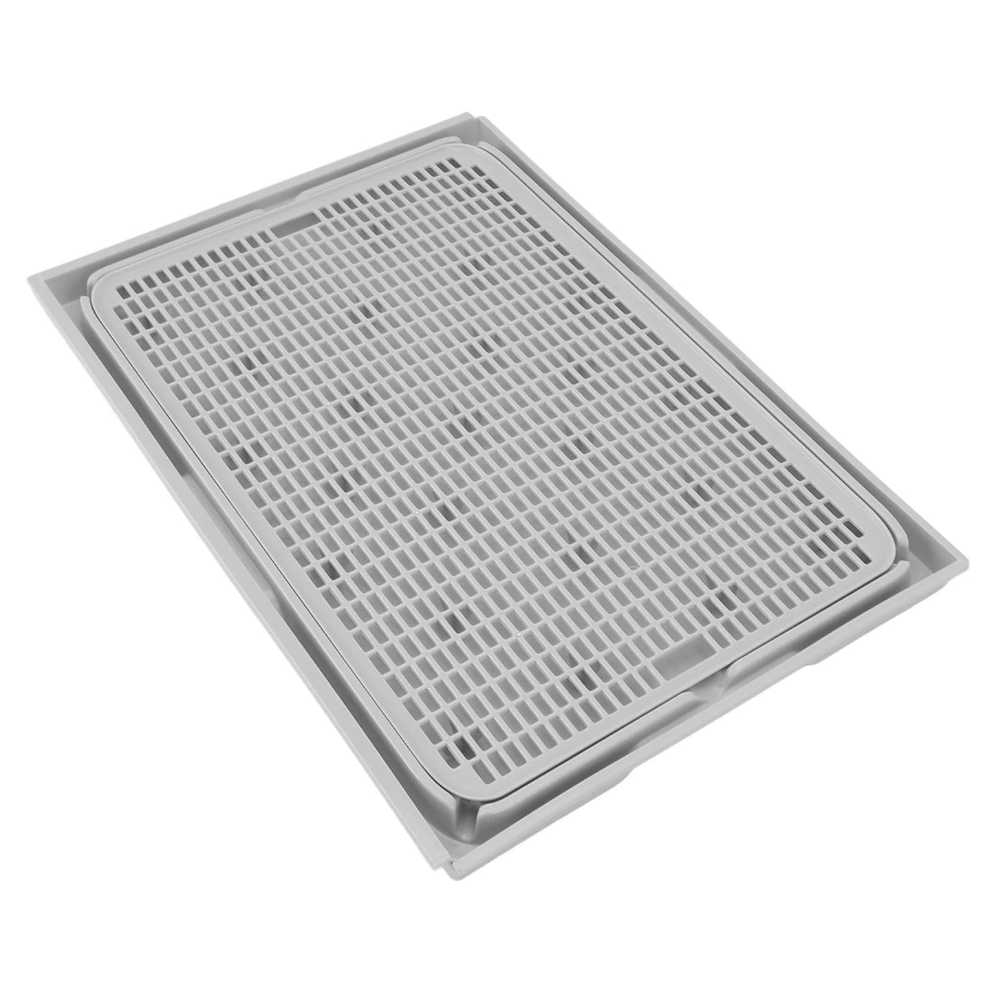Cat Litter Mat Plastic Double Layer Washable Cat Litter Box Anti Slip Bottom 41x28cm Spacious Cat Litter Catcher Mat
