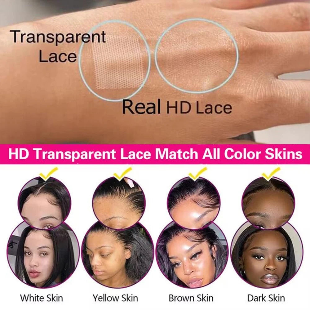 HiEbony Hair 13x6 HD Lace Front Wigs Deep Wave 250% Density Burmese Curly HD Lace Front Wigs Invisible Melt Skin HD Lace Wigs