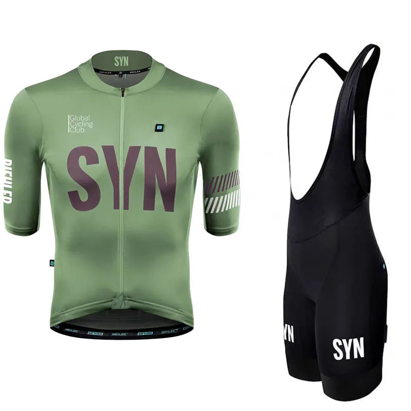 SYN Summer cycling clothes men's jerseys road cycling short sleeved sets bibs quick drying clothes breathable cycling shirt