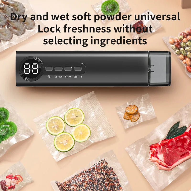 Multifunctional portable wireless vacuum sealer powerful suction Automatic food sealing machine USB Rechargeable Food Bag Sealer