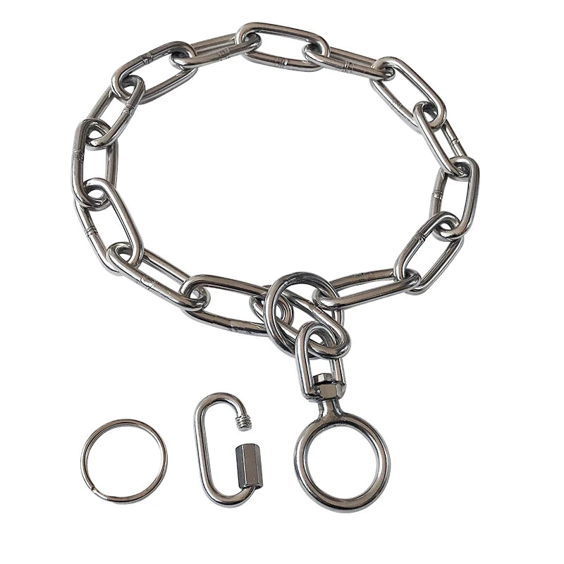 HQ SD01 High Quality Stainless Steel 304 P Chain No Knot 360 Degree Swivel Dog Leash Collar 10 Sizes