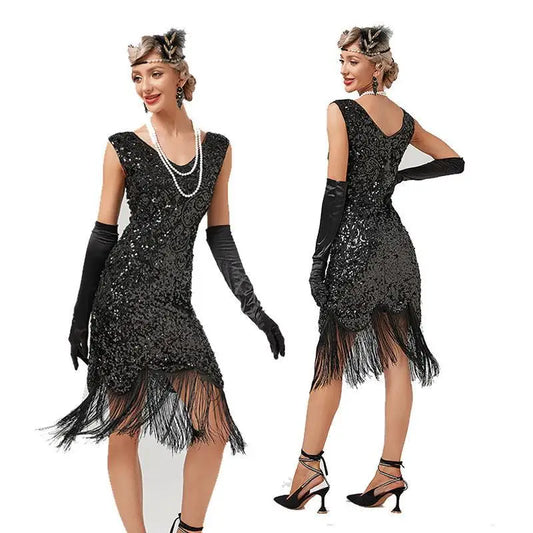 New Arrivals Women's 1920s 30S Sequin Fringed Beaded Flapper Gatsby Cocktail Dress Wedding Formal Party Dresses