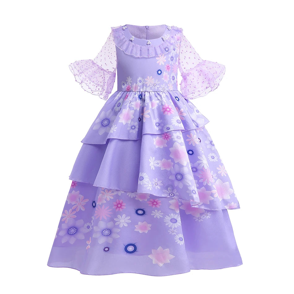 Halloween Birthday Carnival Princess Costume Dress Elsa Anna Snow White Aurora Moana Rapunzel Mermaid Belle for Girls 2-8Y