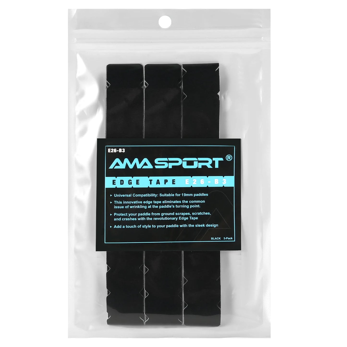 AMASPORT Pickleball Paddle Protection Tape 20mm/23mm/26mm  for 13mm/16mm/19mm Paddle-Navy Blue-Pickleball Edge Euard Tape
