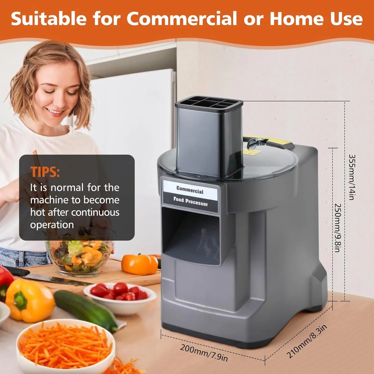 Commercial Vegetable Chopper 3 in1 Multifunctional Electric Cutting Machine Carrot Potato Slice Shred Diced Food Processor