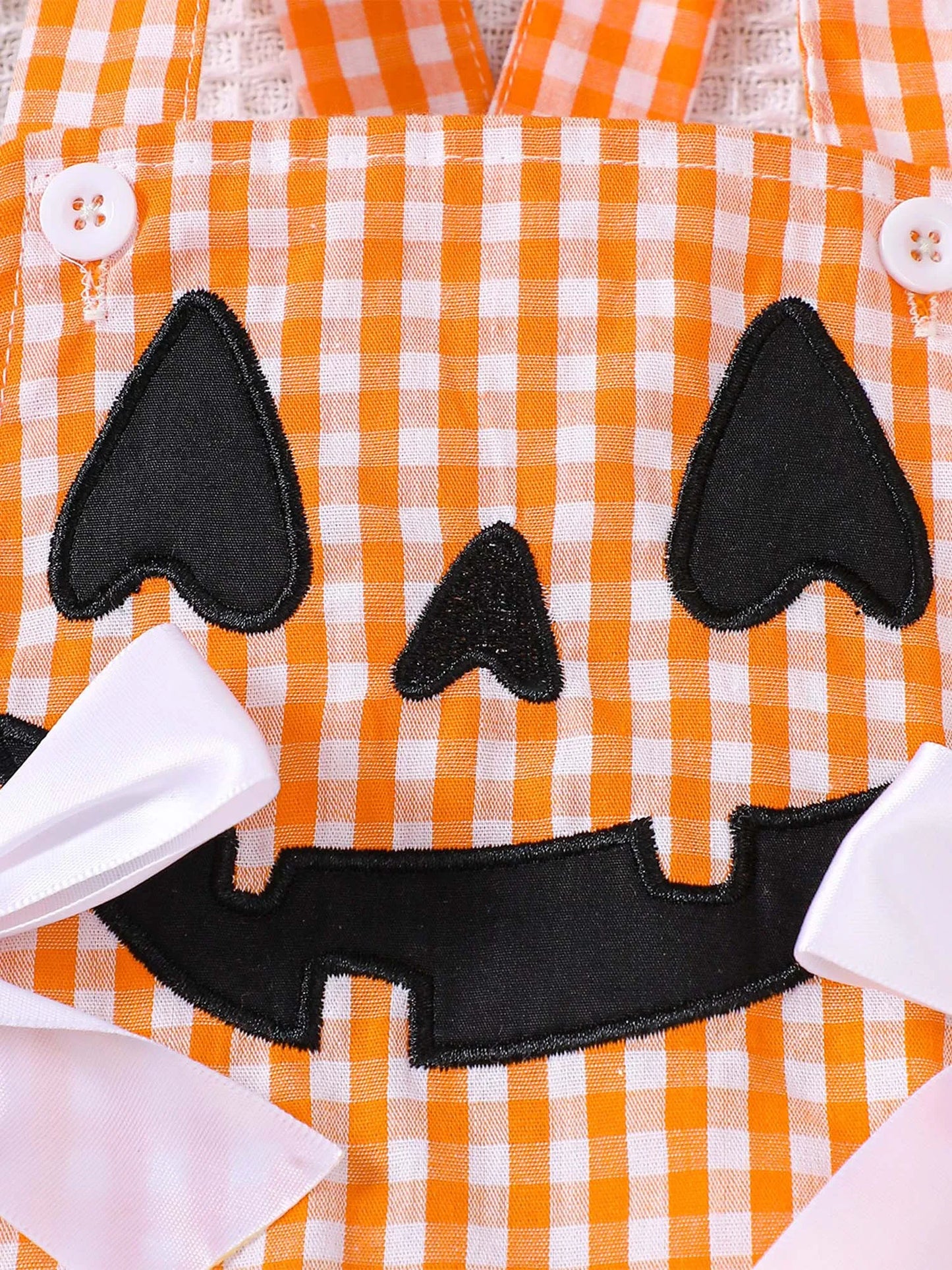 Infant Girls Halloween Theme Party Carnival Pumpkin Ghost Skeleton Cosplay Costume Skull Pumpkin Face Apparition Print Romper