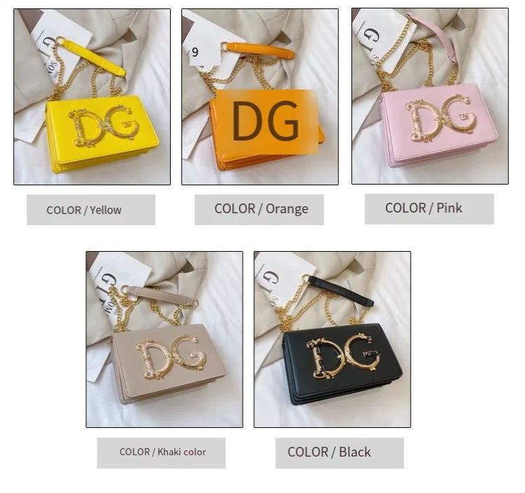 Trendy Letter Logo Chain Bag for Women 2025 - Cute Small Shoulder Sling Purse for Party, Date, Shopping - Black Fashion Handbag