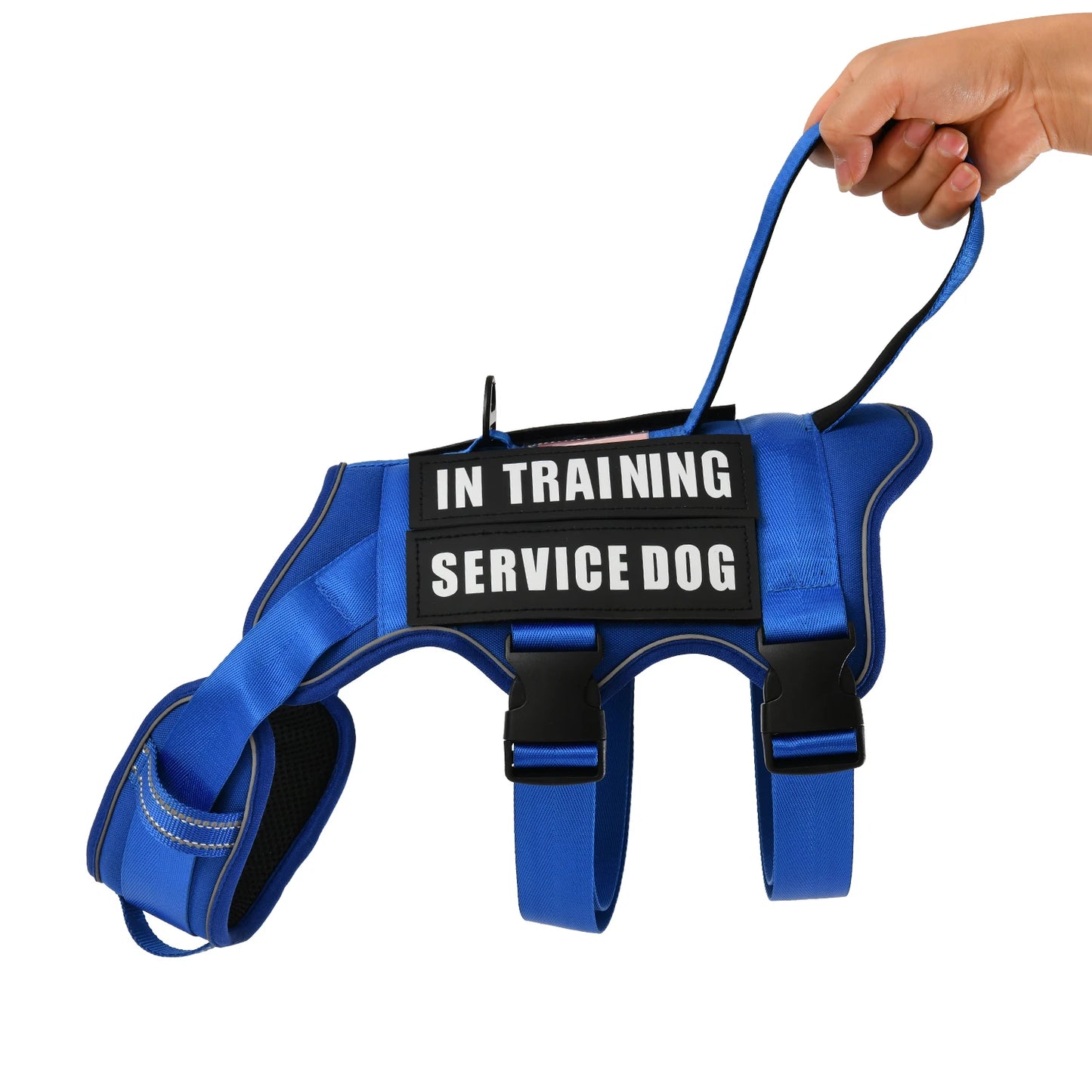 New Tactical Dog harness No Pull Dog Harness Vest with 4 Dog Patches, Reflective Pet Harness with Adress Note, Soft Padded Harne