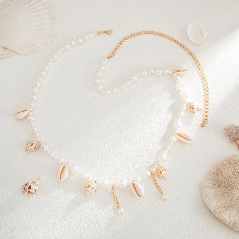 Pearl Belly Chain for Women Boho Waist Chains Sexy Summer Beach Jewelry for Swimsuit Body Accessory