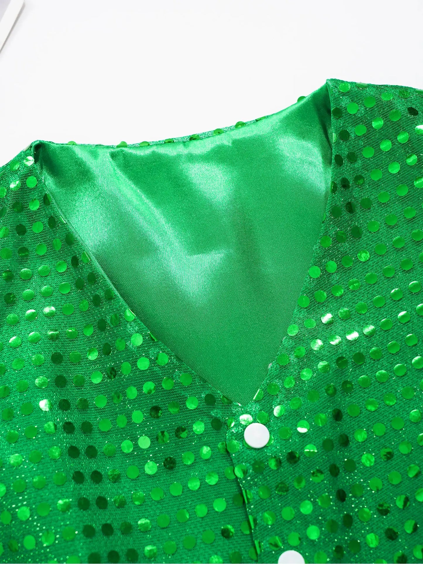 Children Boys Girls Shiny Sequin Vest Waistcoat Hip Hop Jazz Street Dance School Choir Costume Halloween Carnival Party Clothes