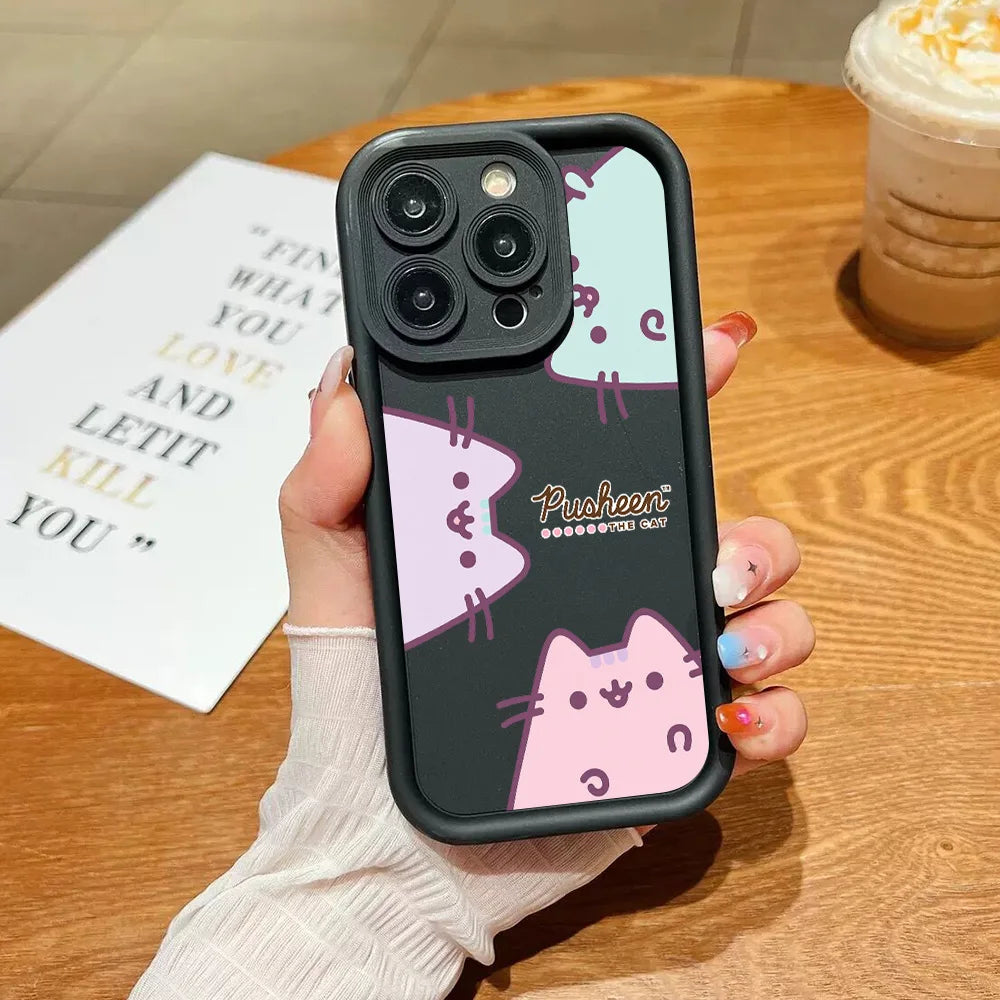 Funny Lovely Pusheen Cat Phone Case For Xiaomi Mi 15 14 13 12 11 Lite Poco M6 X7 X6 F4 F5 X3 X4 X5 C40 GT Pro Ultra 4G 5G Cover