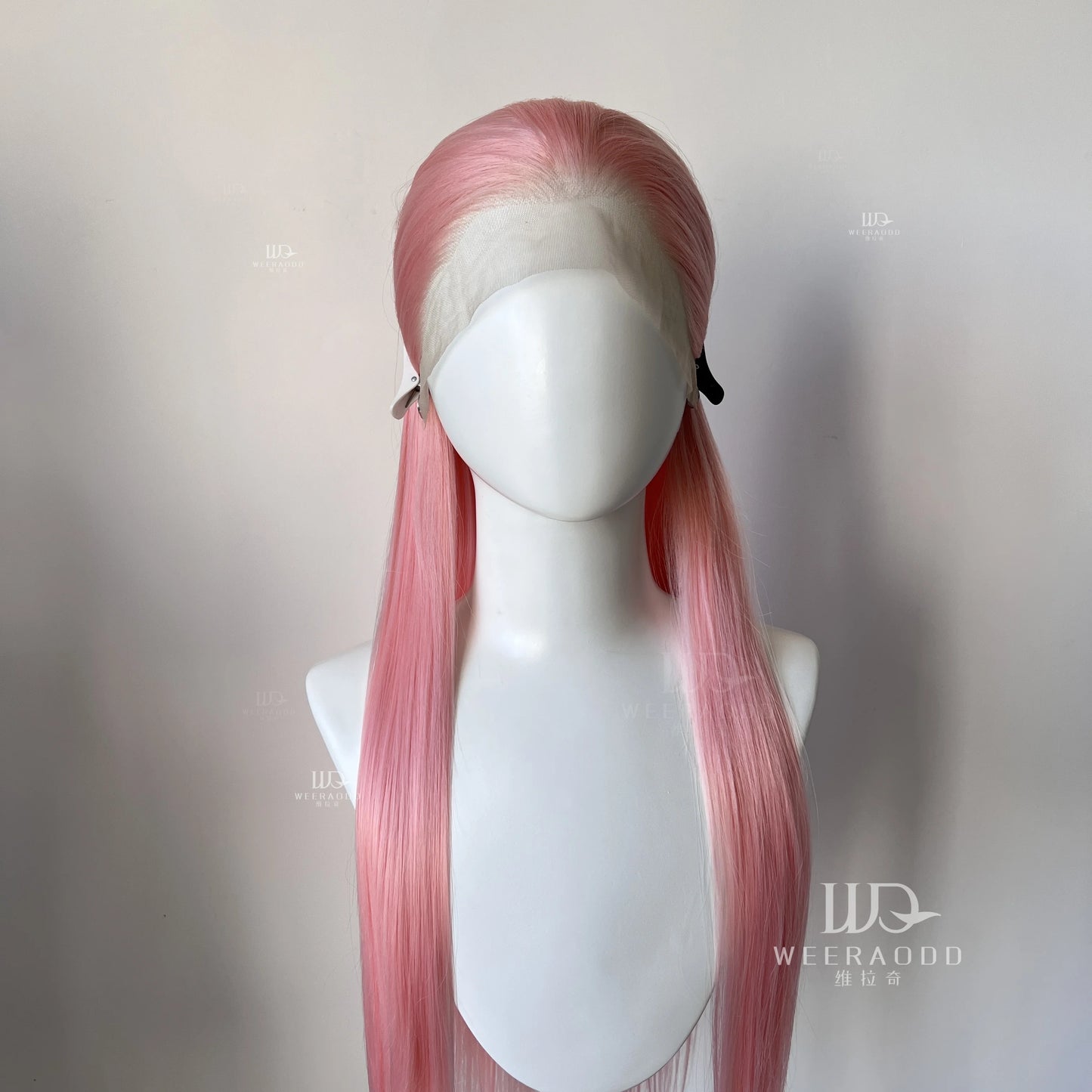 Pastel Pink Straight Synthetic Lace Wig Long Silk Straight Wig Frontal Lace Wigs for Women Cosplay Ready to Wear Light Pink Wig
