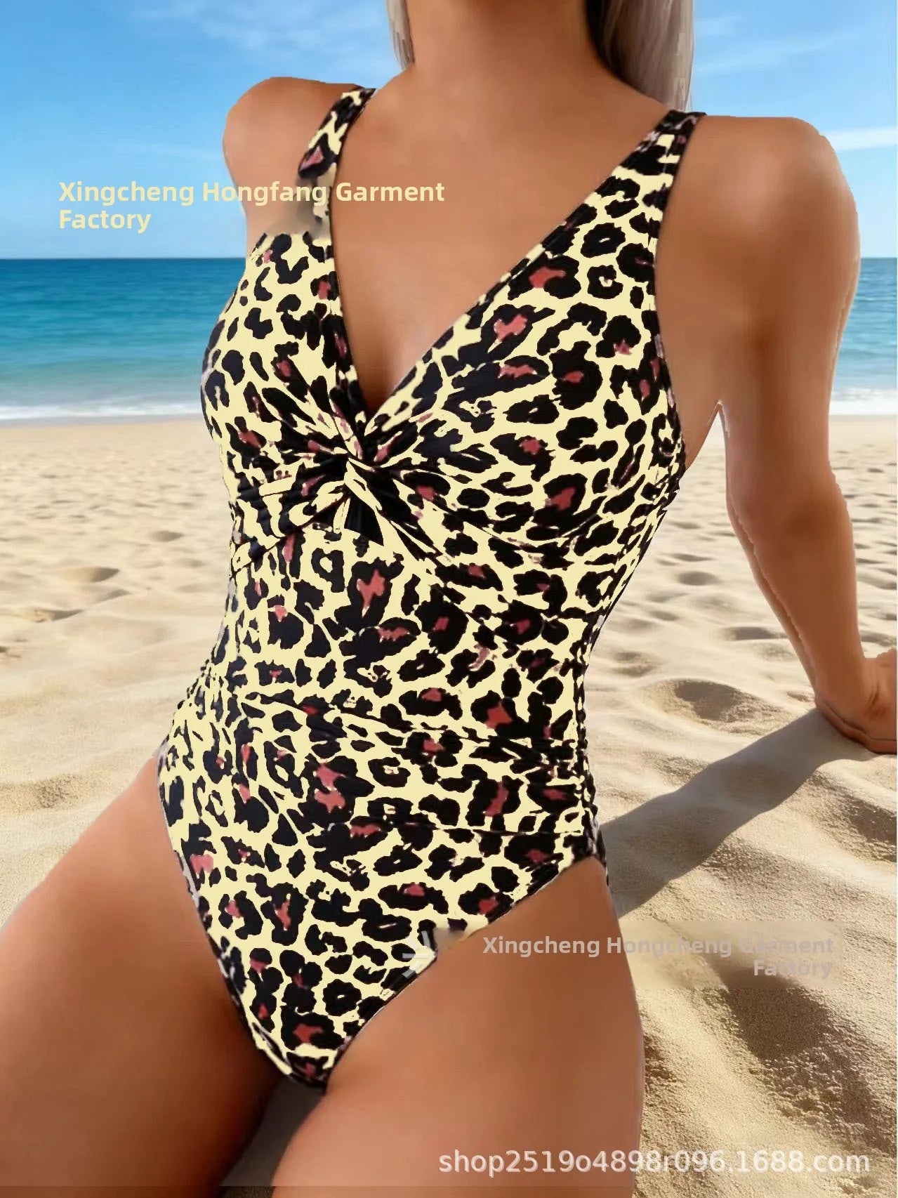 Fashionable Women's One-Piece Swimsuit Tummy Control Trendy Swimwear Cross-Border 2026 New Style Pure Color No Sleeve