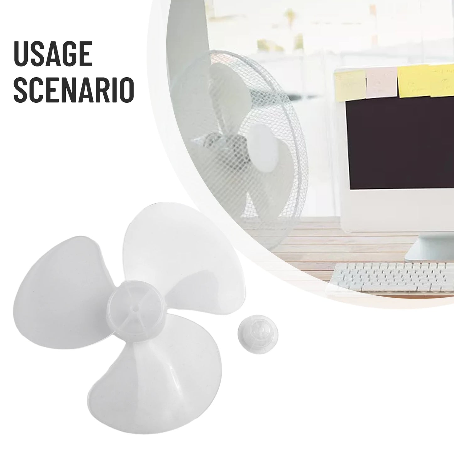 12" Plastic Fan Blade 3 Leaves Home Improvement Radius 14cm Standing Pedestal Floor Wall Table Fanner Practical