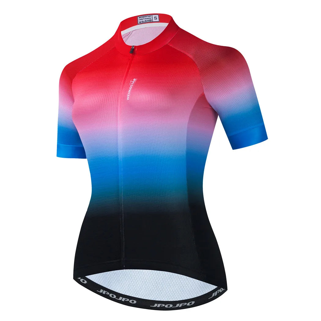 Blue Black Womens Cycling Jersey Pro Team Cycling Clothing Summer MTB Bike Jersey Breathable Bicycle Shirt Maillot Ciclismo