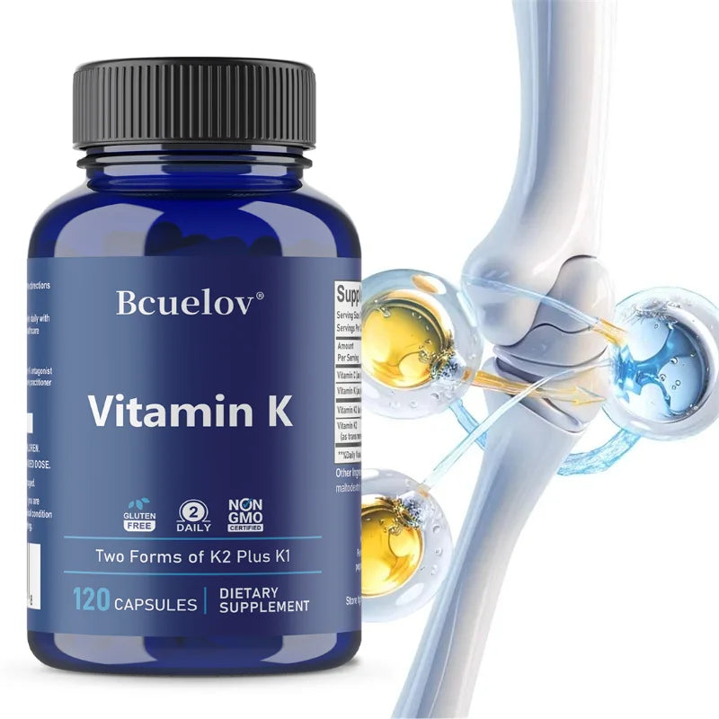 Vitamin K2 (MK-4 & MK-7) Capsules, High Absorption Supplement for Bone Density, Teeth, Joint, Cardiovascular & Immune Health