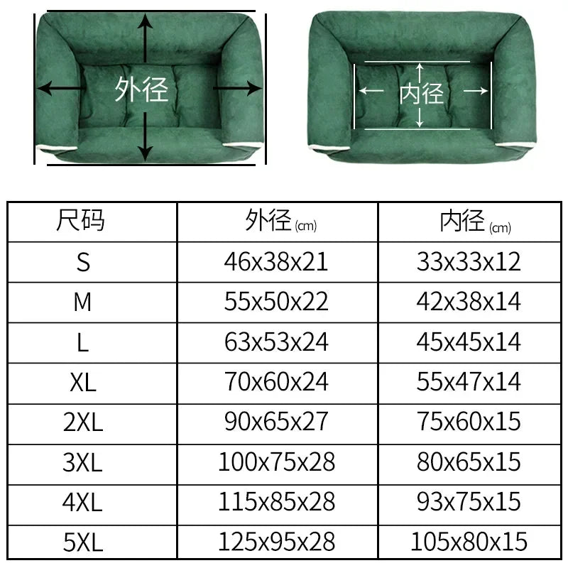 S/M/L/XL Pet Dog Bed Sofa Deep Sleep Dog House Square Thickened Warm Cat Mat Small Kennel Pet Product Breathable Blanket Winter
