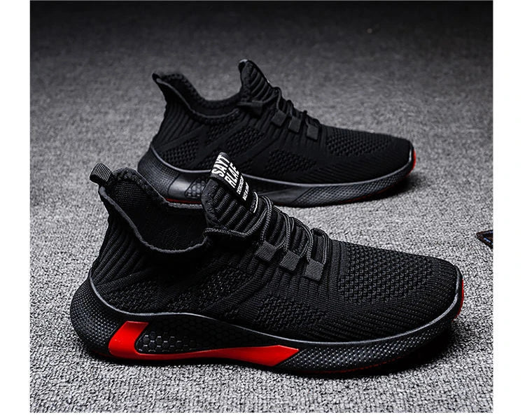 Men Casual Running Shoes Breathable Outdoor Sport Shoes Men Lightweight Facial Elastic Soft Bottom Casual Shoe Training Footwear