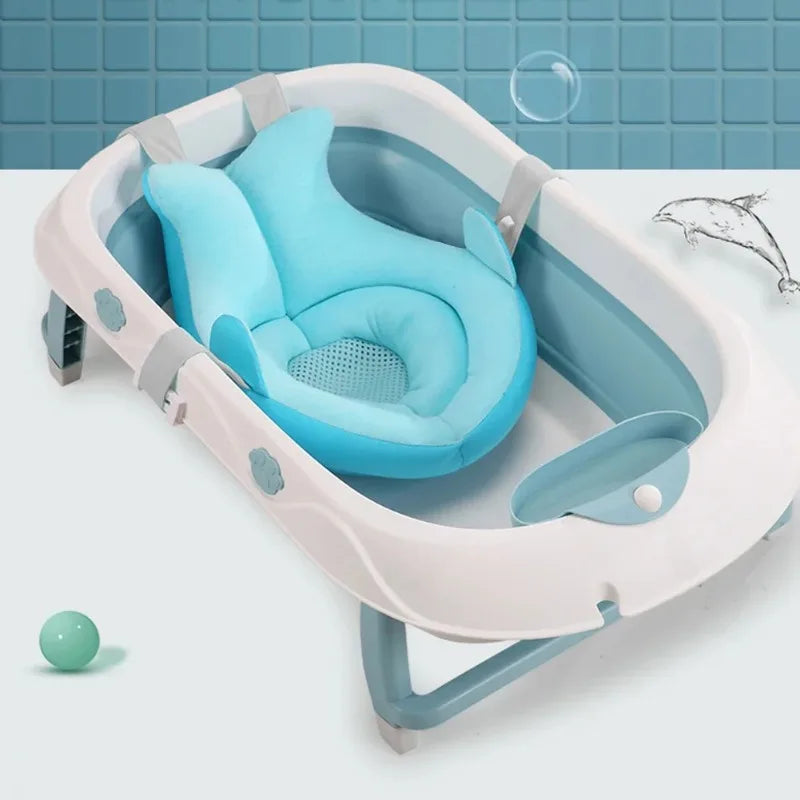 Newborn Bath Cushion Seat Anti Slip Floating Infant Bathtub Pad Portable Infant Bath Support Pad for Less Than 10kg Babies