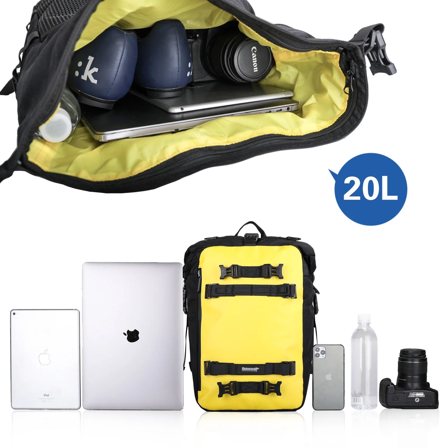 Rhinowalk Motorcycle Bag 20L Men Backpack Large Luggage Combinable Bag Multifunctional Motorcycle Bag Travel Bag