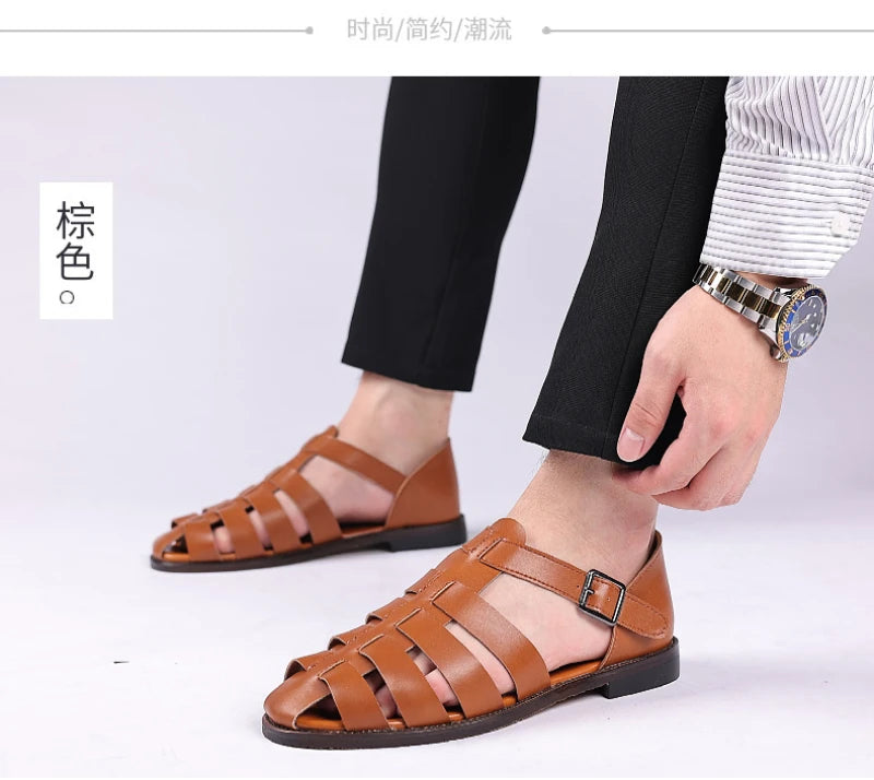 Summer New Roman Sandals Plus Size Casual Fashion Outdoor Beach Shoes Lightweight Non Slip Breathable Big Size Footwear For Men