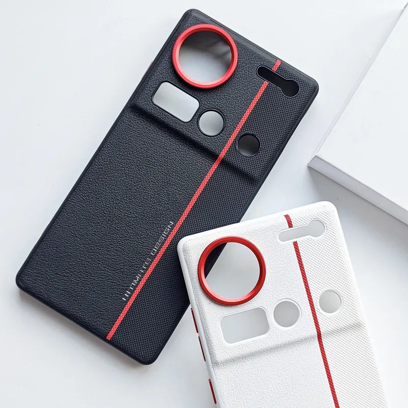 For ZTE Nubia Z70 Z80 Ultra ,Z70s Ultra Case ELVEV High Quality Splicing PU Leather Hard PC Phone Cover