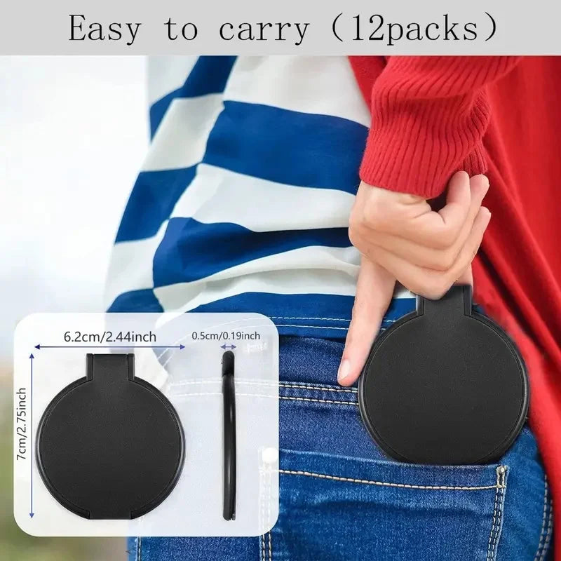 50pcs Portable Mini Folding Makeup Mirrors - Battery-Free 2.75x2.44inch Black Pink , Travel Grooming Mirror for Skincare Tools