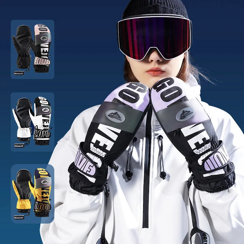 3M Thinsulate Ski Gloves Women Men Windproof Breathable Waterproof Thermal Winter Warm Snow Skate Mittens Snowboard Accessories