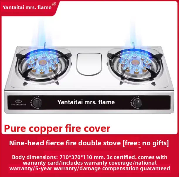 Double Burner Gas Stove Household Desktop LPG Natural Gas Energy Saving Old Style Stove abc