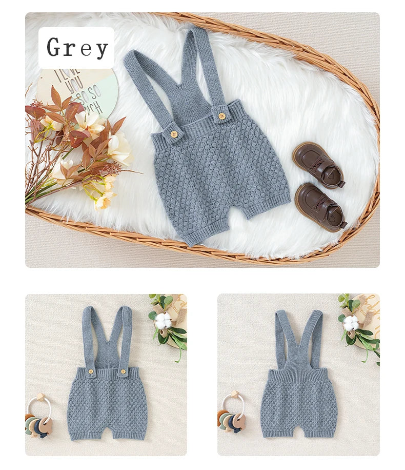 Baby Romper Knit Newborn Girl Boy Jumpsuit Sleeveless Summer Fall Infant Kid Sling Clothes 0-18M Solid Overalls Fashion Playsuit
