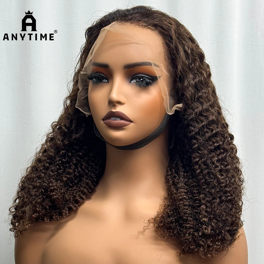 280% High Density Double Drawn Pixie Jerry Curly Water Wave Human Hair Wigs 20inches 13x4 Lace Frontal Human Hair Wig for Women